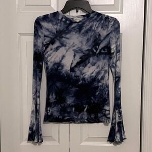 Earthbound Trading Company Long Sleeve Tie Dye Bell Sleeves Medium Women's Top